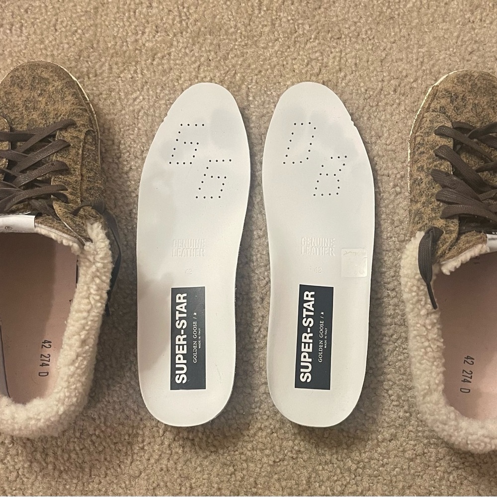 AUTHENTIC Golden Goose Shearling Super Stars Size EUR 42/US W11